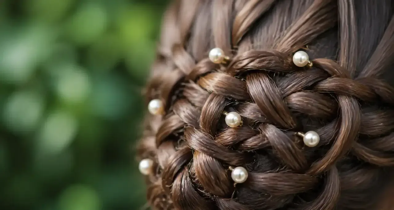 Coiffure tendance avec tresse élaborée sur cheveux brillants