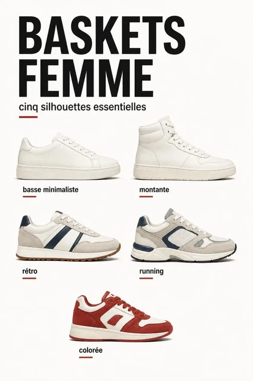 Comparatif visuel des chaussures basket femme par style et usage
