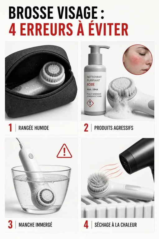 Nettoyage brosse visage : erreurs à éviter pour garder une brosse propre et durable