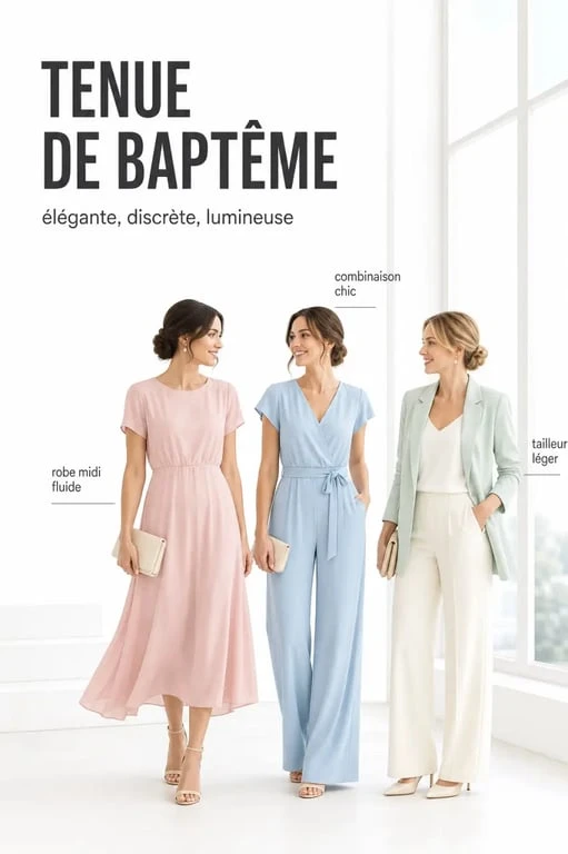 Robe bapteme femme : trois idées de tenue élégante et sobre pour une cérémonie