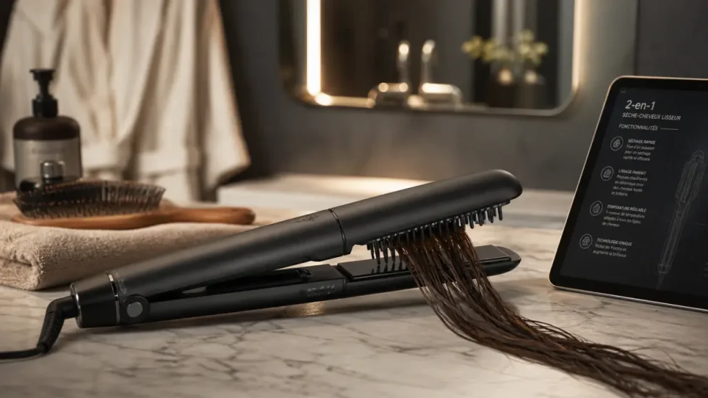Sèche-cheveux lisseur 2-en-1 : gain de temps réel ou risque pour vos cheveux ?
