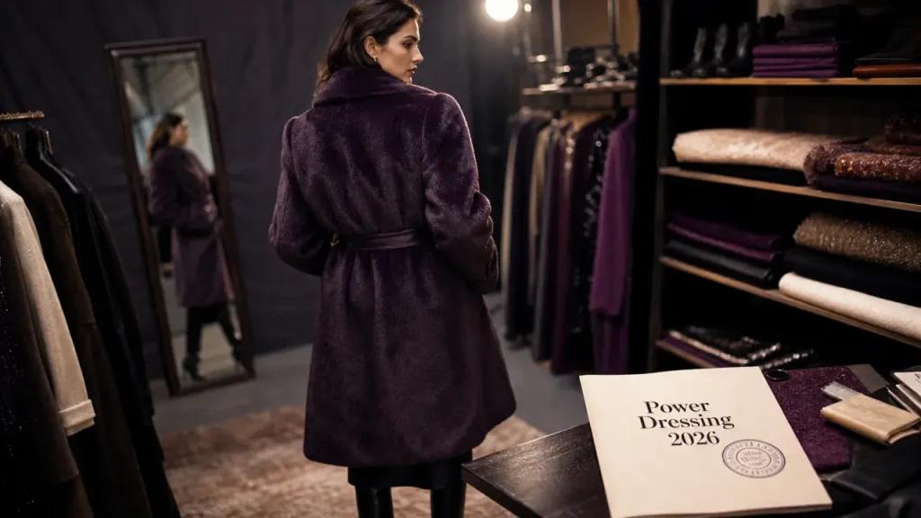 Manteau statement, violet et power dressing : les codes précis de l’hiver 2026