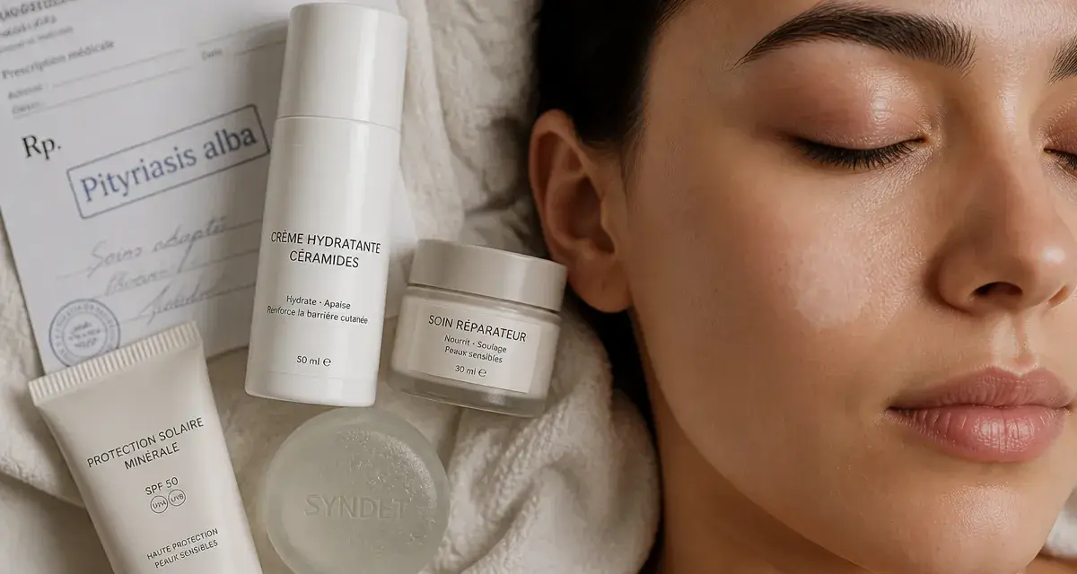 Crème pour dartre visage : plaques sèches sur la joue, peau dépigmentée