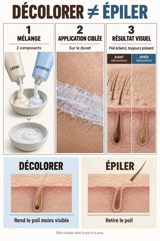 Crème décolorante visage : différence entre éclaircir le duvet et épiler