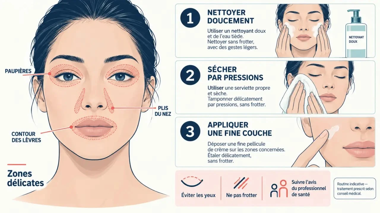 Crème pour psoriasis visage : routine douce et zones sensibles à protéger