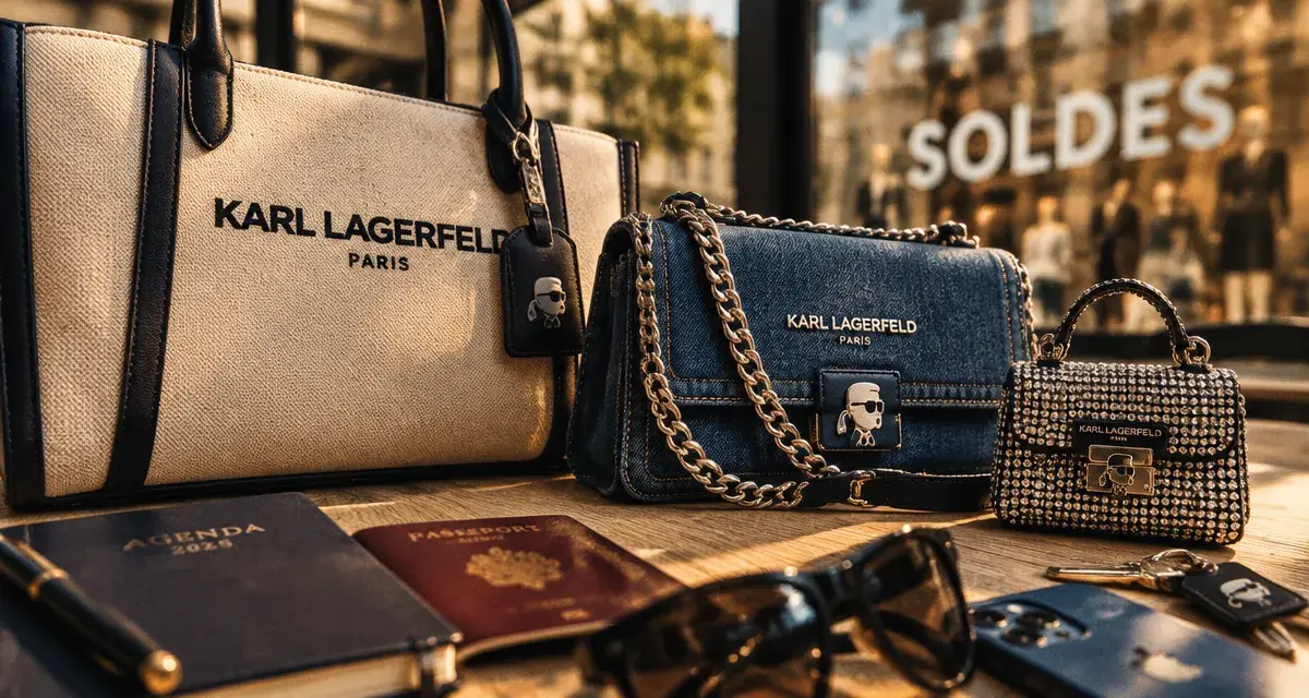 Sac à main karl lagerfeld : cabas, bandoulière denim et mini-sac strass, prêts pour le travail et la ville